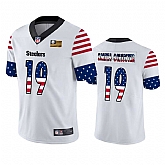 Nike Steelers 19 JuJu Smith-Schuster White USA Flag Fashion Limited Jersey Dyin,baseball caps,new era cap wholesale,wholesale hats